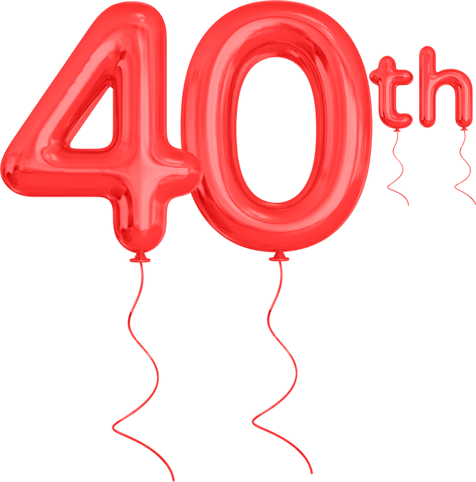 40th year anniversary red
